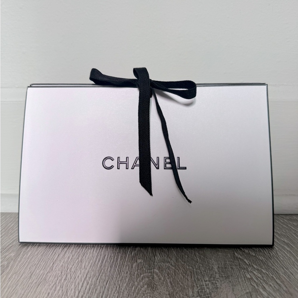 Chanel Authentic White & Black Gift Box with Ribbon Luxury Designer Packaging